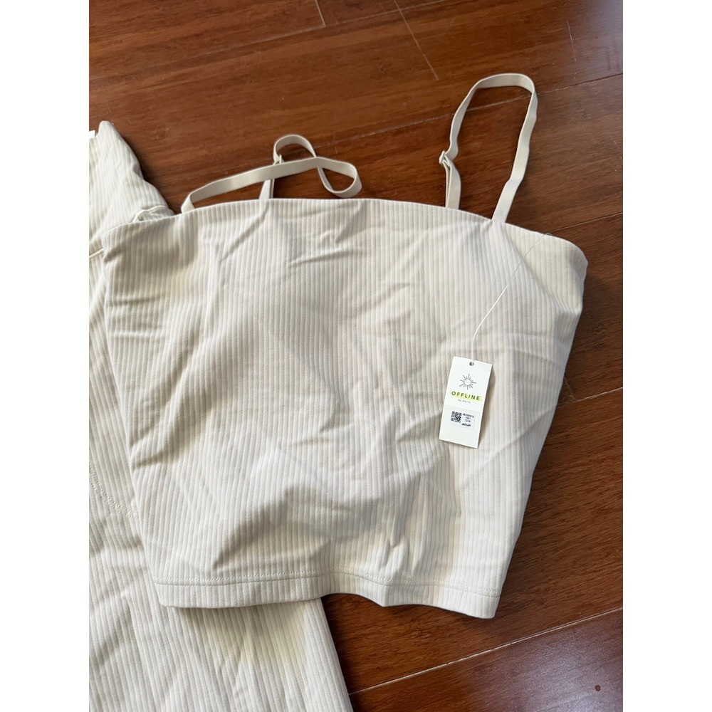 New Women's Offline By Aerie Bra S And Legging XS Set Yoga Ribbed Size XS/ Small - Picture 3 of 13